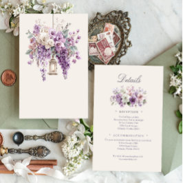 Lilac Garden Lantern Romantik Detaljerad Kort