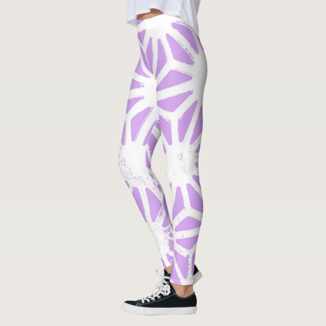 Lilac geometric mönster leggings (Vänster)