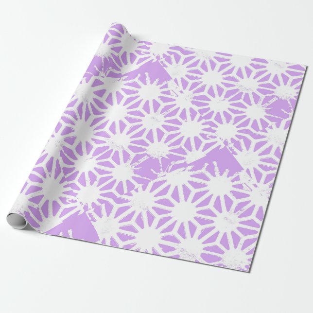 Lilac geometric mönster presentpapper (Utrullad)