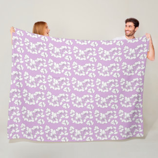 Lilac Ginkgo Biloba Fleece Blanket