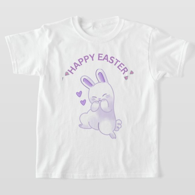 Lilac "Glad påsk all" Loving Bunny T Shirt (Laydown)