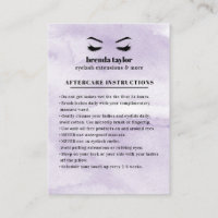 Lilac Glam Eyelash Browbar Aftercare Instruktioner