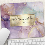 Lilac Glitter Watercolor Faux Guld Foil Musmatta<br><div class="desc">Lilac Glitter Watercolor Faux Gold Foil Mouse Pad. Den här designen har en klass som namnteckning stil-typsnittsuppsättning för skript mot en vacker,  modern,  lilac-gnistra bakgrund. Perfekt för skönhetssalon,  hårstilist,  makeup artist eller cosmetolog.</div>