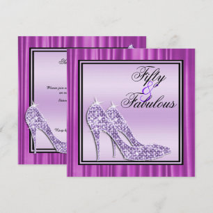 Lilac Glittery Stilettos & Music Fabulous 50 Inbjudningar
