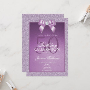 Lilac Gnistra & Snyggt Gem Birthday Inbjudningar