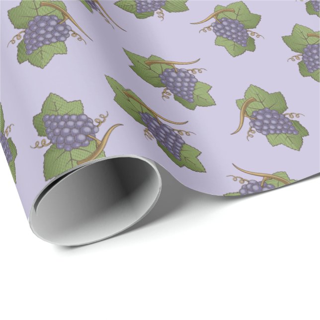 Lilac Grapes Mönster Presentpapper (Rullad Hörn)