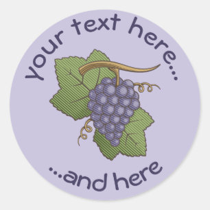 Lilac Grapes Runt Klistermärke