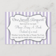 Lilac Grått Baby Shower ger ett Bok Card Lavender