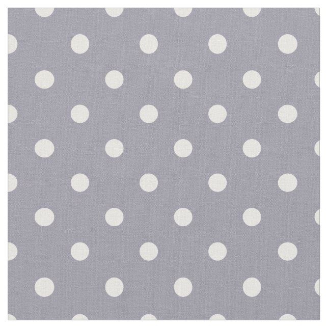 Lilac Grått & White Polka Dot Tyg (Närbild)