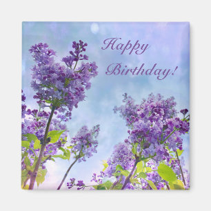 Lilac Grattis på födelsedagen Magnet