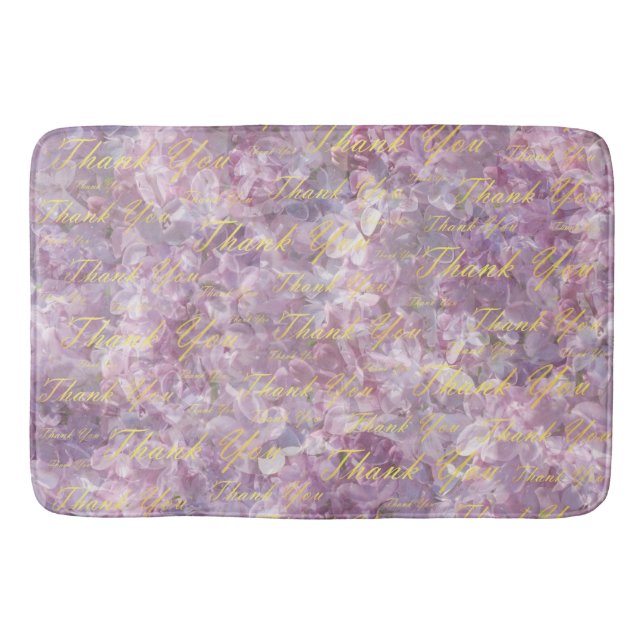 Lilac, guld, silver, tack + er, blommor, blommigt, badrumsmatta (Framsidan)