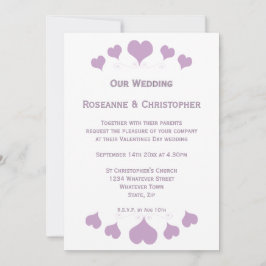 Lilac Hearts Design Bröllop Inbjudningar