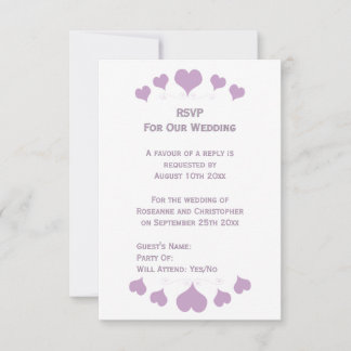 Lilac Hearts Design Bröllop OSA Kort