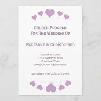 Lilac Hearts Design Bröllop Program