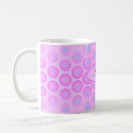 Lilac, Himlar Blue och Rosa Flowers Kaffemugg