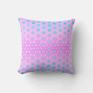 Lilac, Himlar Blue och Rosa Flowers Kudde