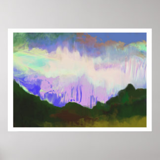 Lilac himlar och berget poster