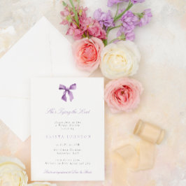 Lilac Hon är Gifter sig Bow Möhippa Inbjudningar