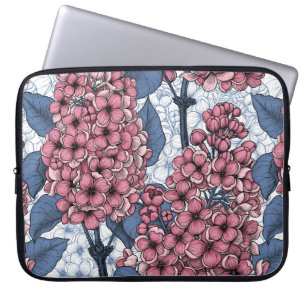 Lilac i rosa och blått laptop fodral