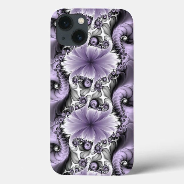 Lilac Illusion Abstrakt Blommigt Fractal Art Fanta (Baksida)
