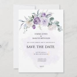 Lilac Infusion Save the Date Wedding Invitation Inbjudningar