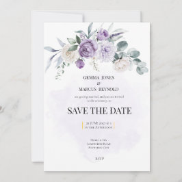 Lilac Infusion Save the Date Wedding Stationery Inbjudningar