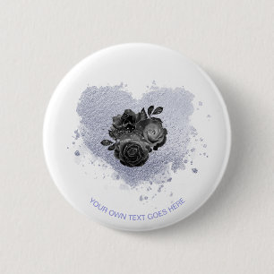 *~* Lilac Iridescent Heart Flowers White Customize Knapp
