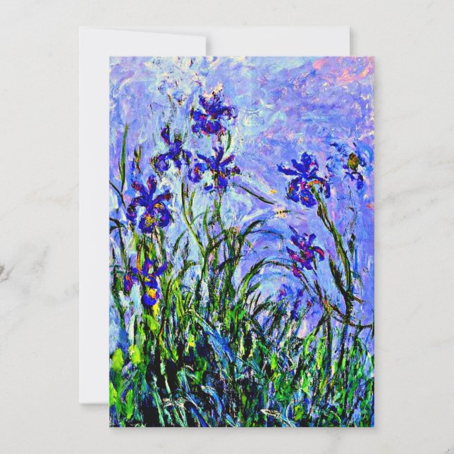 Lilac Irises av Claude Monet, Kort (Framsida)