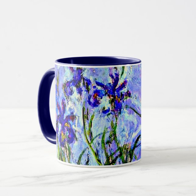 Lilac Irises av Claude Monet Mugg (Framsida vänster)