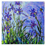 Lilac Irises bra art av Claude Monet, Kakelplatta<br><div class="desc">Berömdens blommålning av Claude Monet,  Lilac Irises.</div>