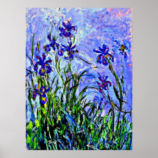 Lilac Irises bra art av Claude Monet, Poster (Framsidan)