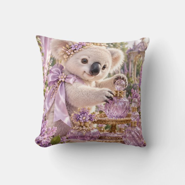 Lilac Koala Parfym Blommande Trädgård Kudde (Framsida)