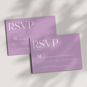 Lilac Lavendel Modern Klassisk Bröllops-RSVP-Kort OSA Kort