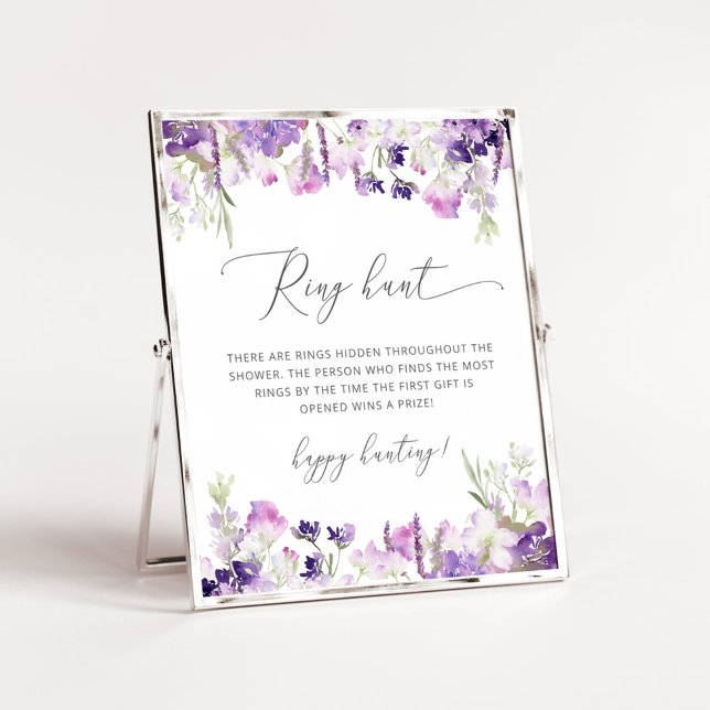 Lilac lavendel ringjakt bröllopsdusch spel poster (Skapare uppladdad)
