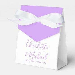 Lilac Lavendel Signatur Skript Elegant Bröllop Presentaskar