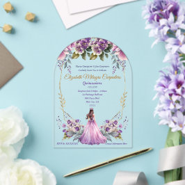 Lilac Lavender Blommigt Quinceañera