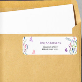 Lilac Lavender Bröllop Return-adressetikett Returadress Etikett