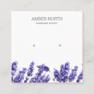 Lilac Lavender Flower Jewelry Stud Earring Visning Fyrkantigt Visitkort