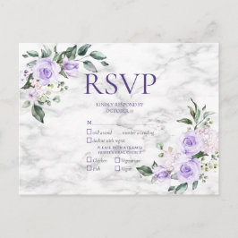 Lilac Lavender Guld Geometric Blommigt Bröllop OSA Inbjudan Vykort