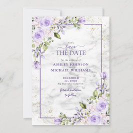 Lilac Lavender Guld Geometric Photo Save Date Spara Datumet