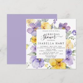 Lilac Lavender Gult Lila Blommigt Möhippa Inbjudningar