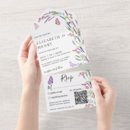 Lilac Lavender Mauve Bröllop Qr-kod