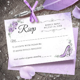 Lilac Lavender och Silver Princess Elegant bröllop OSA Kort