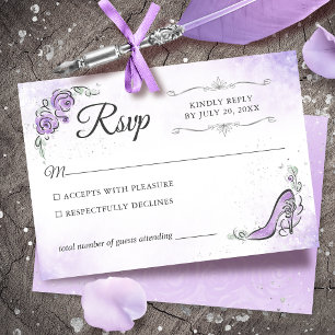 Lilac Lavender och Silver Princess Elegant bröllop OSA Kort
