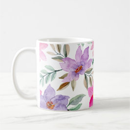 Lilac Lavender Rosa Söt Blommönster Kaffemugg