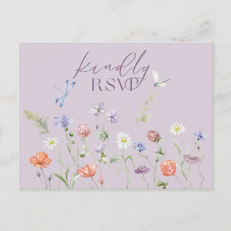 Lilac Lavender Stollig Wildbloms OSA Postcard Inbjudan Vykort