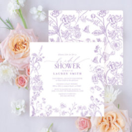 Lilac Lavender Victorian Blommigt Möhippa Inbjudningar