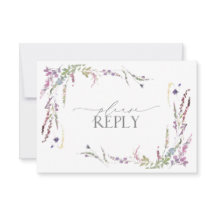 Lilac Lavender Wildblommor Watercolor Bröllop OSA
