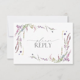 Lilac Lavender Wildblommor Watercolor Bröllop OSA