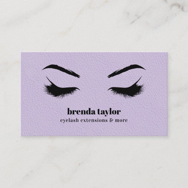 LILAC LEATHER chic Eyelash Browbar professionell Visitkort (Framsida)